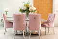Denver 1.8m Grey Marble Dining Table with 4 or 6 Cheshire Chairs Pink - The Outlet Home