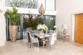Denver 1.8m Grey Marble Dining Table with 4 or 6 Cheshire Chairs Silver Grey - The Outlet Home