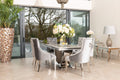 Denver 1.8m Grey Marble Dining Table with 4 or 6 Cheshire Chairs Silver Grey - The Outlet Home