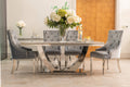 Denver 1.8m Grey Marble Dining Table with 4 or 6 Cheshire Chairs Silver Grey - The Outlet Home