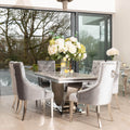 Denver 1.8m Grey Marble Dining Table with 4 or 6 Cheshire Chairs Silver Grey - The Outlet Home