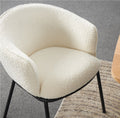 DUKE Bouclé White Dining Chair - The Outlet Home