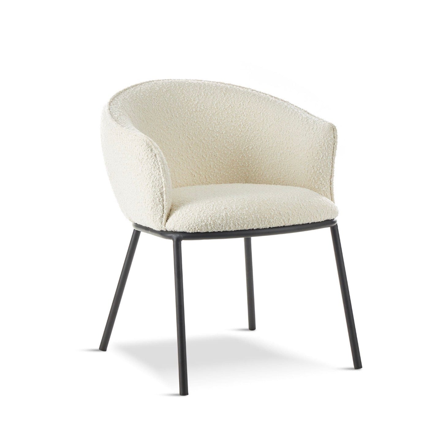 DUKE Bouclé White Dining Chair - The Outlet Home