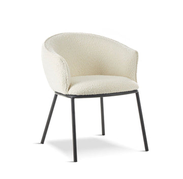 DUKE Bouclé White Dining Chair - The Outlet Home