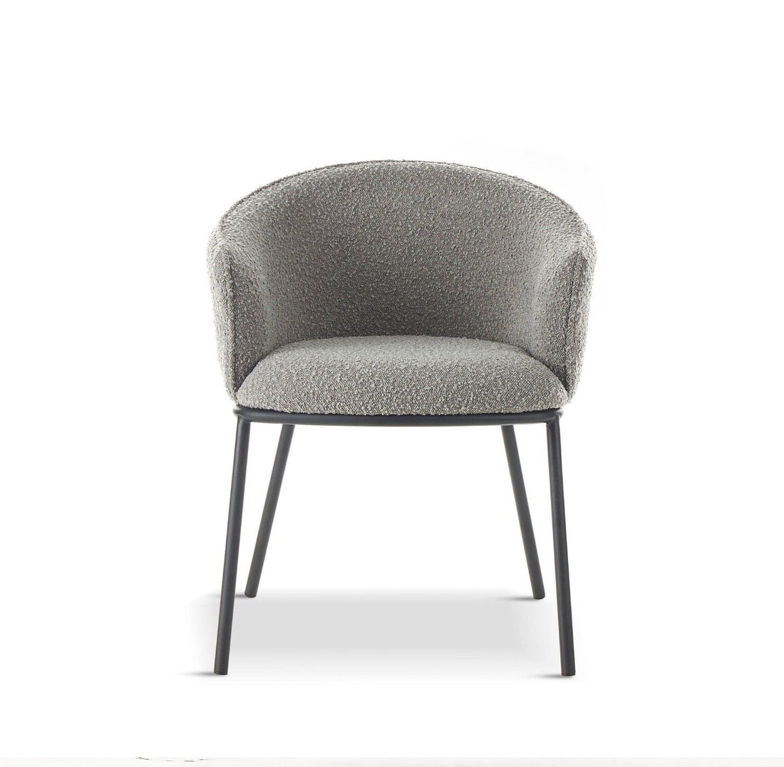 DUKE Bouclé White Dining Chair - The Outlet Home