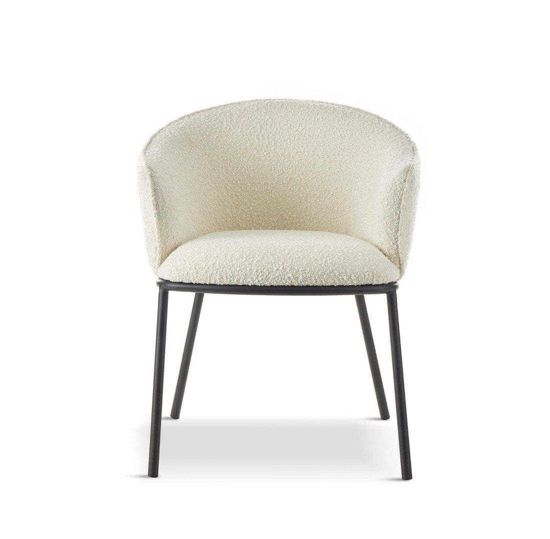 DUKE Bouclé White Dining Chair - The Outlet Home