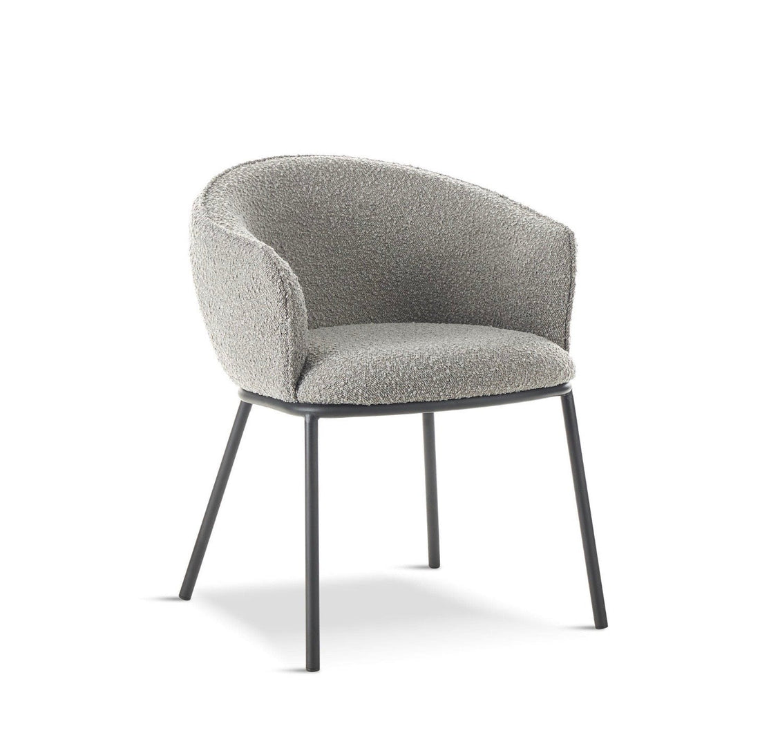 DUKE Bouclé White Dining Chair - The Outlet Home