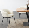 DUKE Bouclé White Dining Chair - The Outlet Home