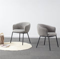 DUKE Bouclé White Dining Chair - The Outlet Home