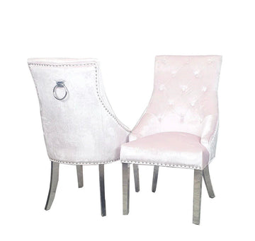 Duke Dining Chair Pink Velvet - The Outlet Home