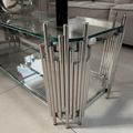 Empire Coffee Table / TV Stand Stainless Steel and Glass - The Outlet Home