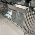 Empire Coffee Table / TV Stand Stainless Steel and Glass - The Outlet Home