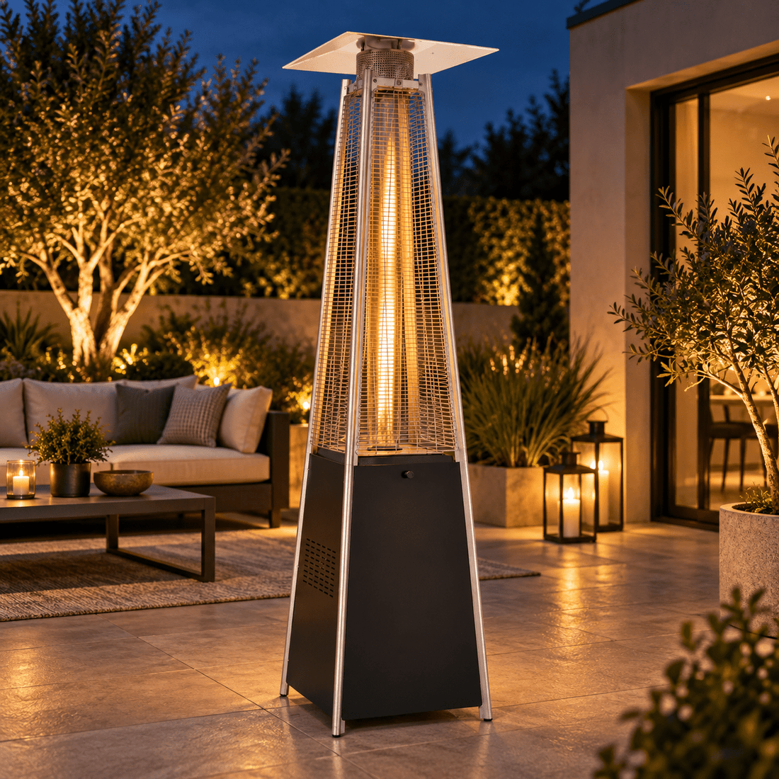 Etna Black Edition Pyramid Patio Heater 13Kw - Includes Free Cover - The Outlet Home