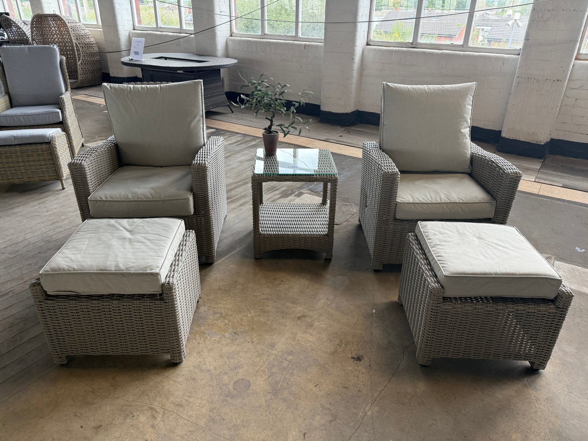 Ex Display Bali Luxury Recliners Garden Furniture Set - The Outlet Home