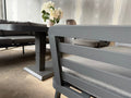 Ex Display Helsinki Luxury Aluminium Sofa Set with Rise and Fall Ceramic Dining Table - The Outlet Home