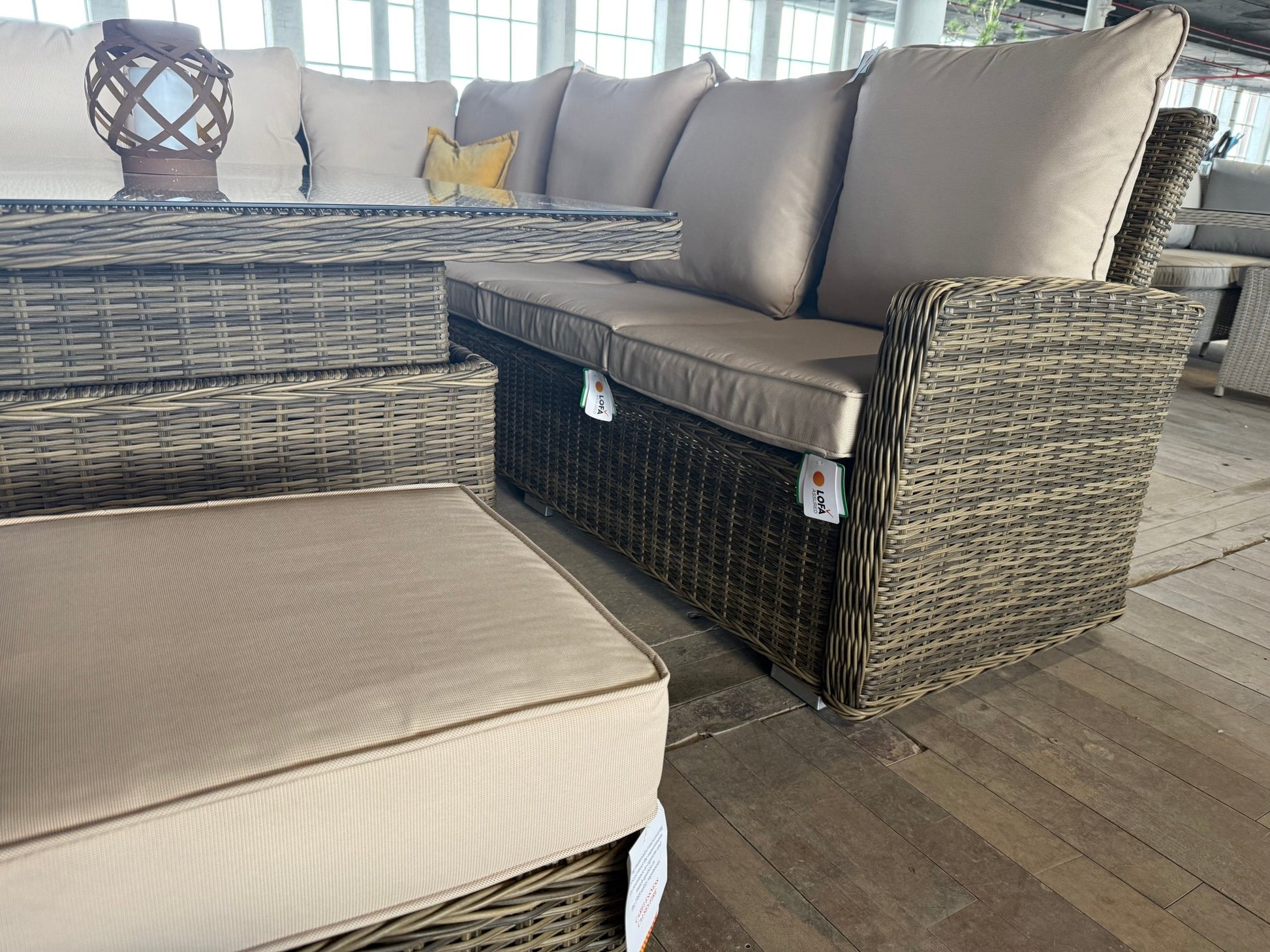 Ex Display Monte Carlo Corner Sofa Set with Rise & Fall Dining Table - The Outlet Home