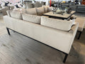 Ex Display Porto Aluminium Corner Sofa with Ceramic Fire Pit Dining Table in Beige - The Outlet Home