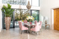 Fleur 1.8 Dining Table Table with 4 or 6 Duke Pink Dining Chairs - The Outlet Home
