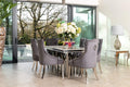 Fleur 1.8 Dining Table Table with 4 or 6 Jessica Grey Dining Chairs - The Outlet Home