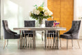 Fleur 1.8 Dining Table Table with 4 or 6 Jessica Grey Dining Chairs - The Outlet Home