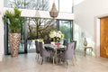 Fleur 1.8 Dining Table Table with 4 or 6 Jessica Grey Dining Chairs - The Outlet Home