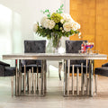 Fleur 1.8 Dining Table Table with 4 or 6 Jessica Grey Dining Chairs - The Outlet Home