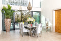 Fleur 1.8 Dining Table Table with 4 or 6 Jessica Silver Dining Chairs - The Outlet Home
