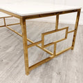 Geo Gold Coffee Table with Polar White Sintered Top - The Outlet Home