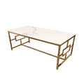 Geo Gold Coffee Table with Polar White Sintered Top - The Outlet Home
