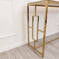 Geo Gold Console Table with Polar White Sintered Top - The Outlet Home