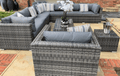 Georgia Luxury Modular Corner Sofa Set – Grey Ribbon Weave - The Outlet Home