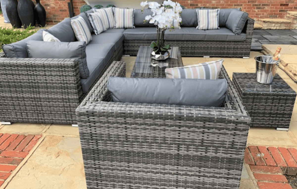Georgia Luxury Modular Corner Sofa Set – Grey Ribbon Weave - The Outlet Home