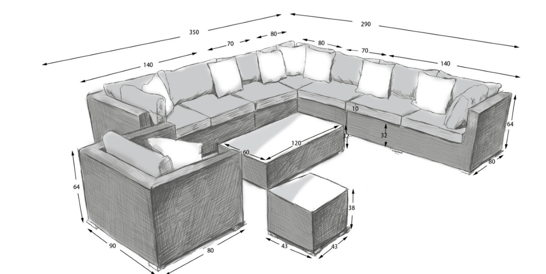 Georgia Luxury Modular Corner Sofa Set – Grey Ribbon Weave - The Outlet Home