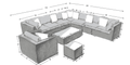 Georgia Luxury Modular Corner Sofa Set – Grey Ribbon Weave - The Outlet Home