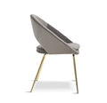 Grey Open Back Dining Chair With Gold Legs x 2 - The Outlet Home