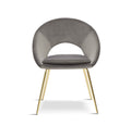 Grey Open Back Dining Chair With Gold Legs x 2 - The Outlet Home