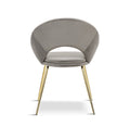 Grey Open Back Dining Chair With Gold Legs x 2 - The Outlet Home