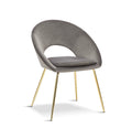 Grey Open Back Dining Chair With Gold Legs x 2 - The Outlet Home