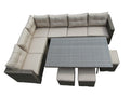 Hampton Rattan Corner Sofa Casual Dining Set Grey, Mixed Brown or Natural - The Outlet Home