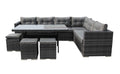 Hampton Rattan Corner Sofa Casual Dining Set Grey or Brown - The Outlet Home