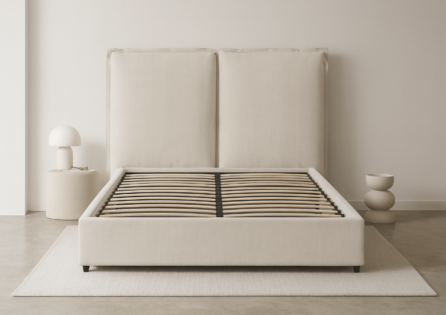 Harly Luxury Bed Beige - The Outlet Home