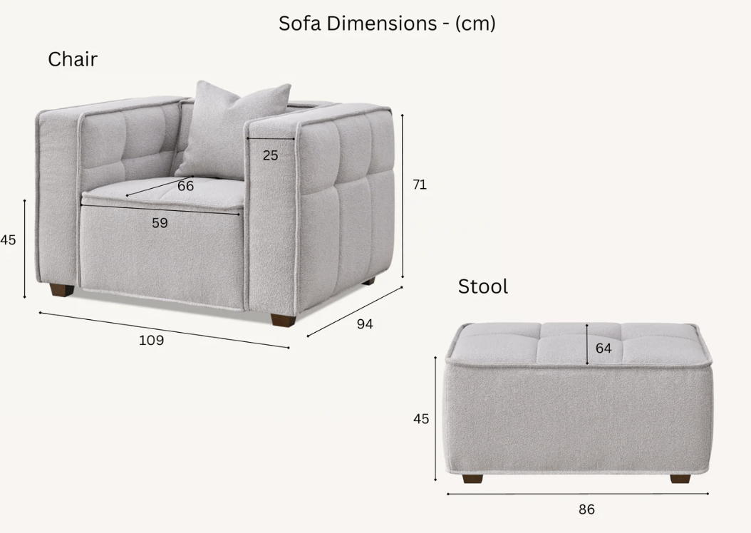 Harper Sofa Range in Putty Boucle Fabric - The Outlet Home