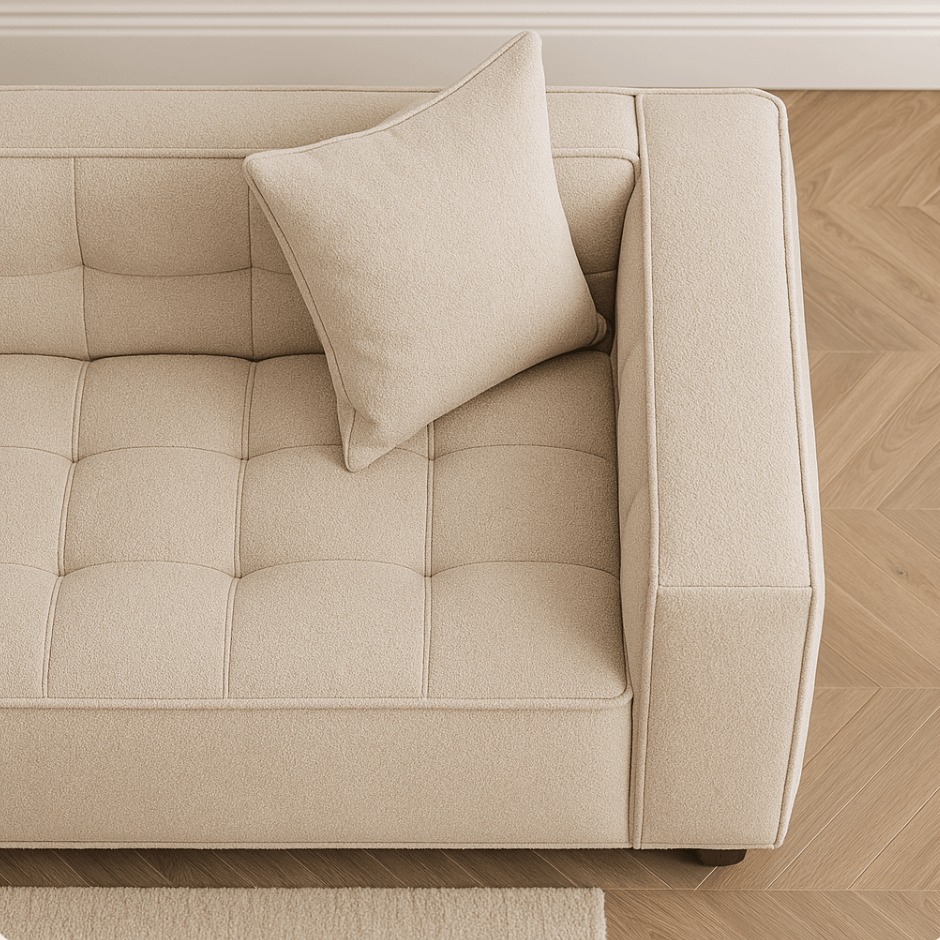 Harper Sofa Range in Putty Boucle Fabric - The Outlet Home