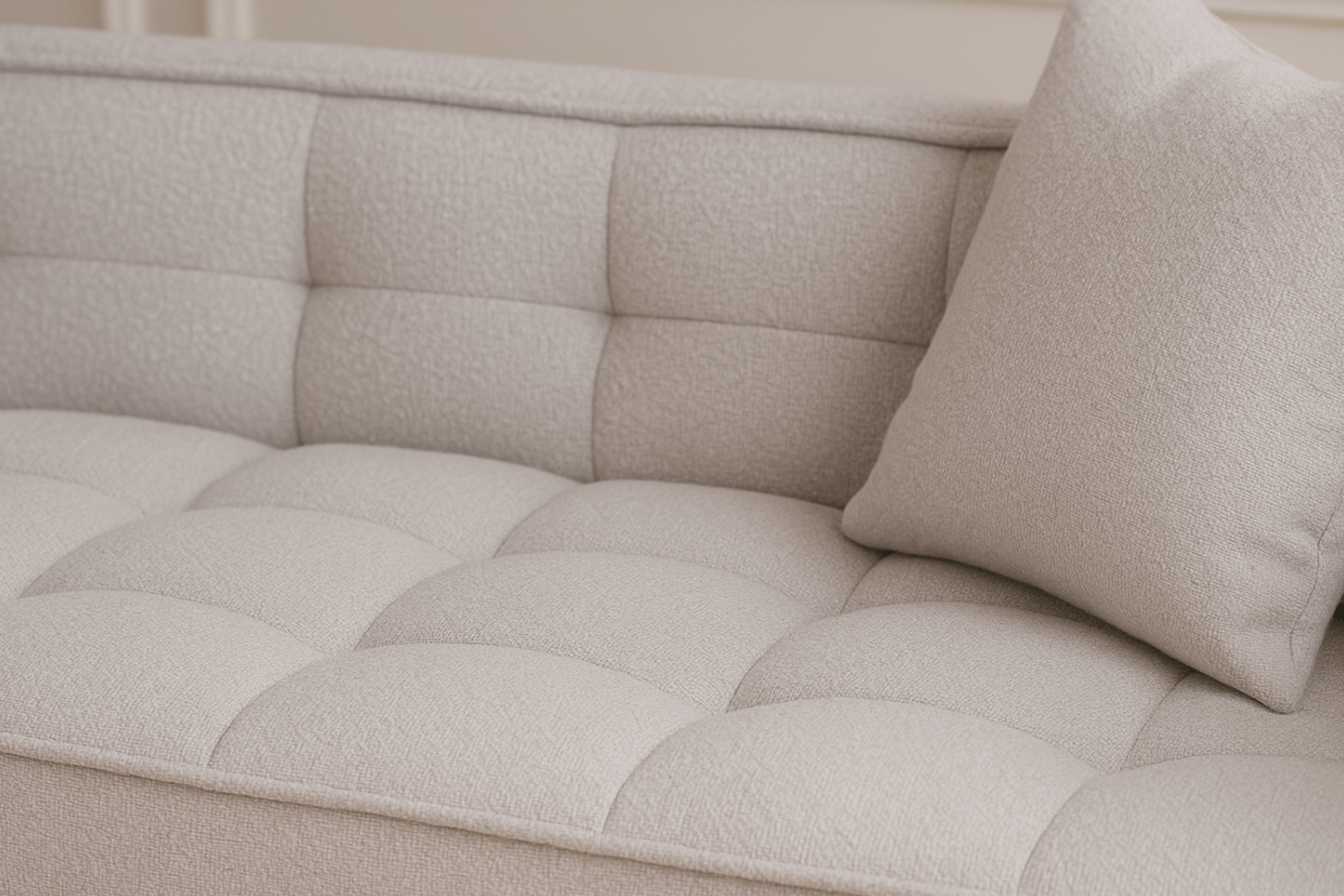 Harper Sofa Range in Putty Boucle Fabric - The Outlet Home