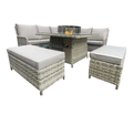 Jumeirah Corner Dining Set with Fire Pit - The Outlet Home