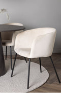 Lazaro Round Dining Table with 4 Mandy Velvet Grey Chairs - The Outlet Home