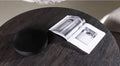 Lazaro Round Dining Table with 4 Mandy Velvet Grey Chairs - The Outlet Home