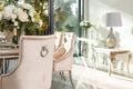Louis 1.5 Cream Marble Dining Table with 4 or 6 Champagne Jessica Chairs - FREE CREAM LOUIS LAMP TABLE OFFER - The Outlet Home