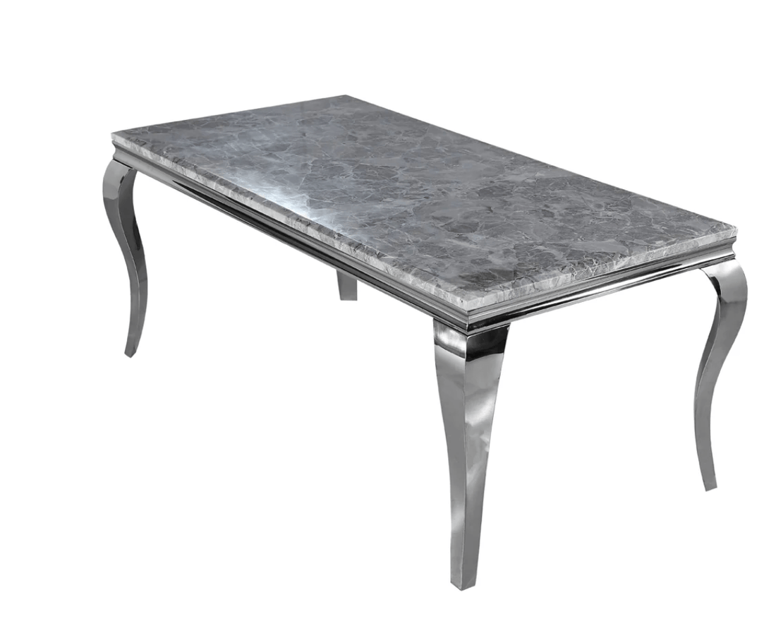 Louis Chrome Dining Table - The Outlet Home