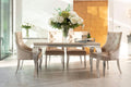 Louis Dining Table with 4, 6 or 8 Champagne Cheshire Chairs - The Outlet Home